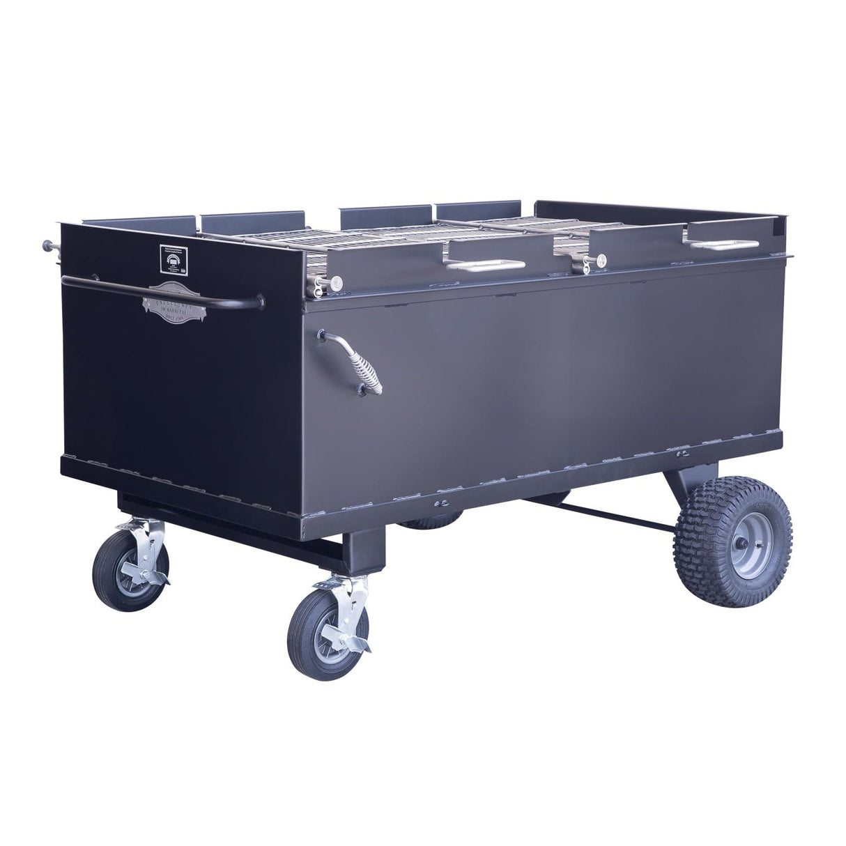 Meadow Creek BBQ64P 2-Pit Charcoal Grill Chicken Cooker with Rotating Grates