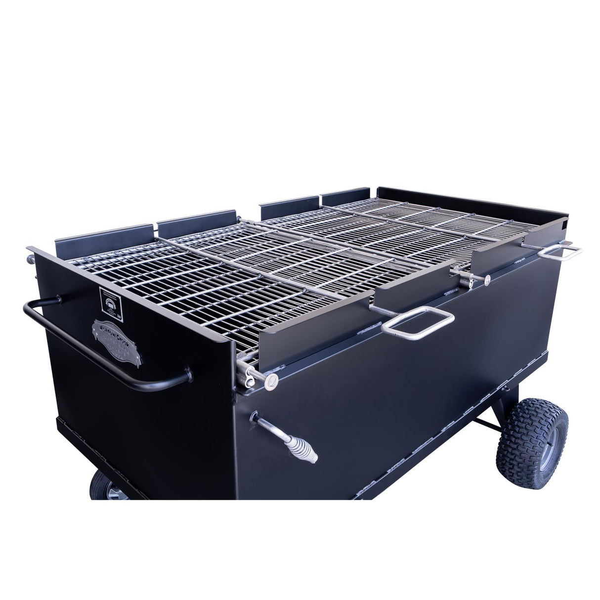 Meadow Creek BBQ64P 2-Pit Charcoal Grill Chicken Cooker with Rotating Grates