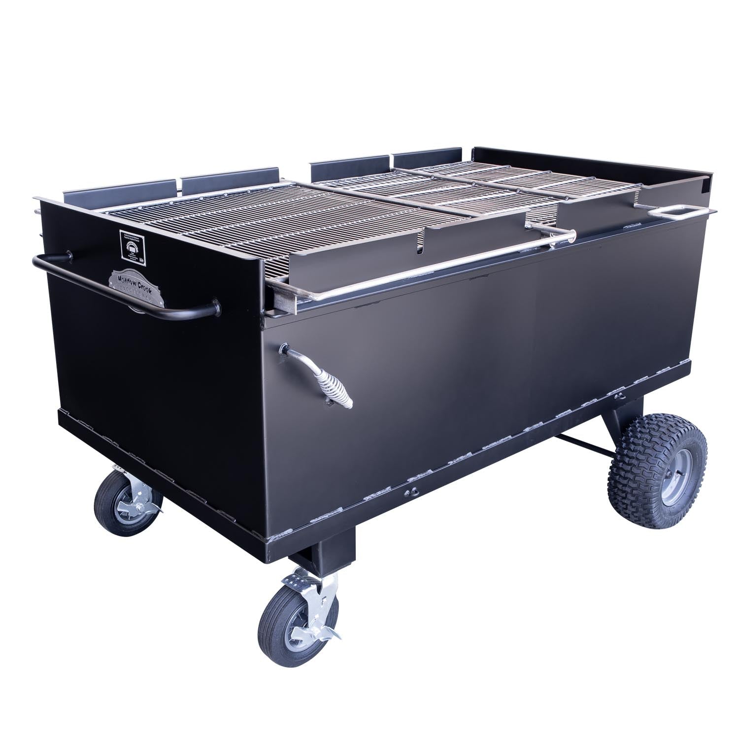 Meadow Creek BBQ64P 2-Pit Charcoal Grill Chicken Cooker with Rotating Grates