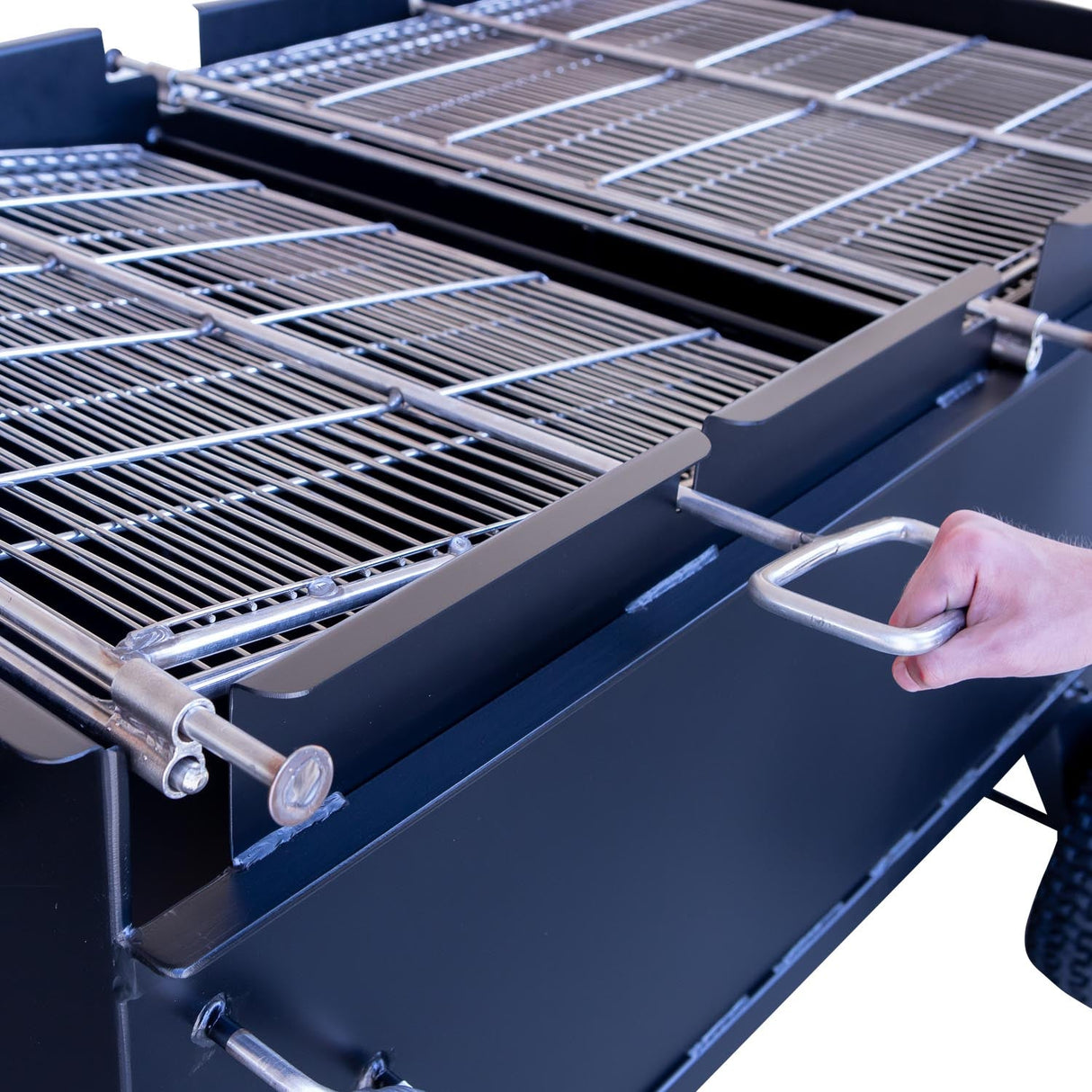 Meadow Creek BBQ64P 2-Pit Charcoal Grill Chicken Cooker with Rotating Grates