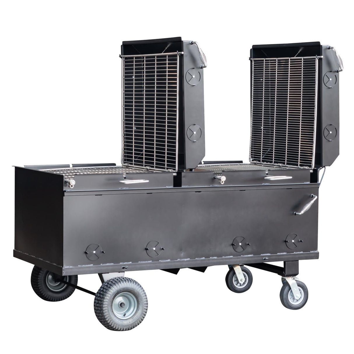 Meadow Creek BBQ64P 2-Pit Charcoal Grill Chicken Cooker with Rotating Grates
