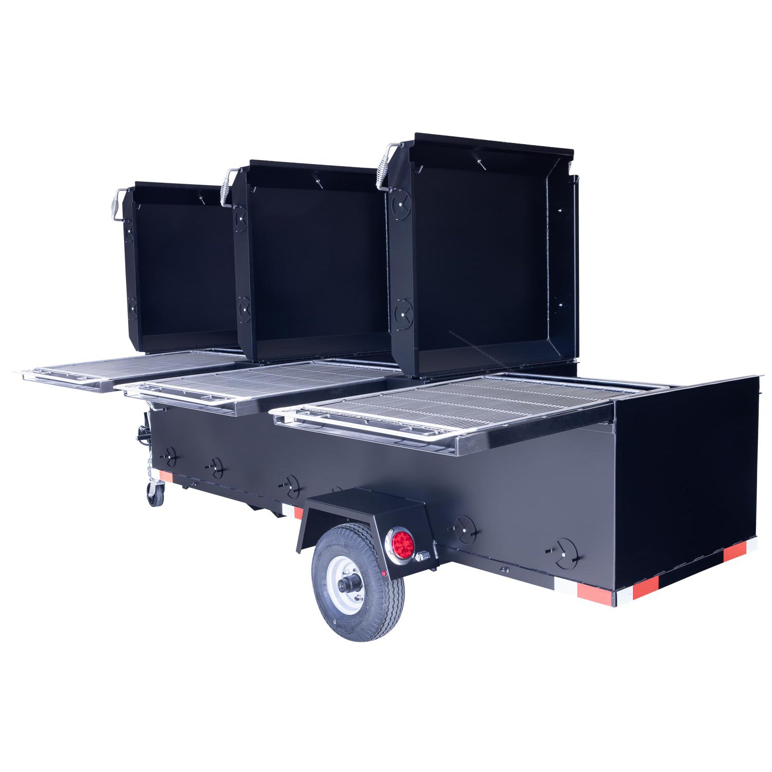 Meadow Creek BBQ96 3-Pit Chicken Cooker Trailer with Rotating Grates