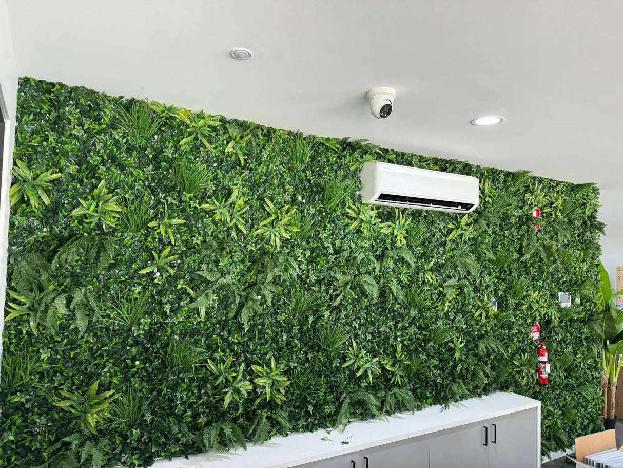 Designer Plants USA Luxury Green Tropics Artificial Living Wall 40x40 Commercial Grade