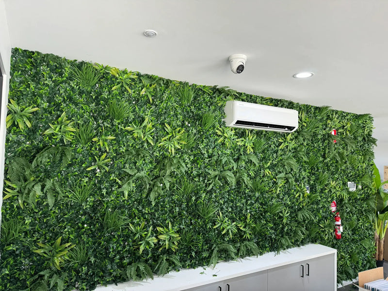 Designer Plants USA Luxury Green Tropics Artificial Living Wall 40x40 Commercial Grade