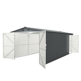 Chery Industrial 10’ x 20’ Metal Garage Shed with Double Front Doors & Side Entry Door