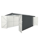 Chery Industrial 10'x20' Metal Garage Shed with Double Front Doors, Side Entry Door