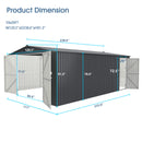 Chery Industrial 10'x20' Metal Garage Shed with Double Front Doors, Side Entry Door