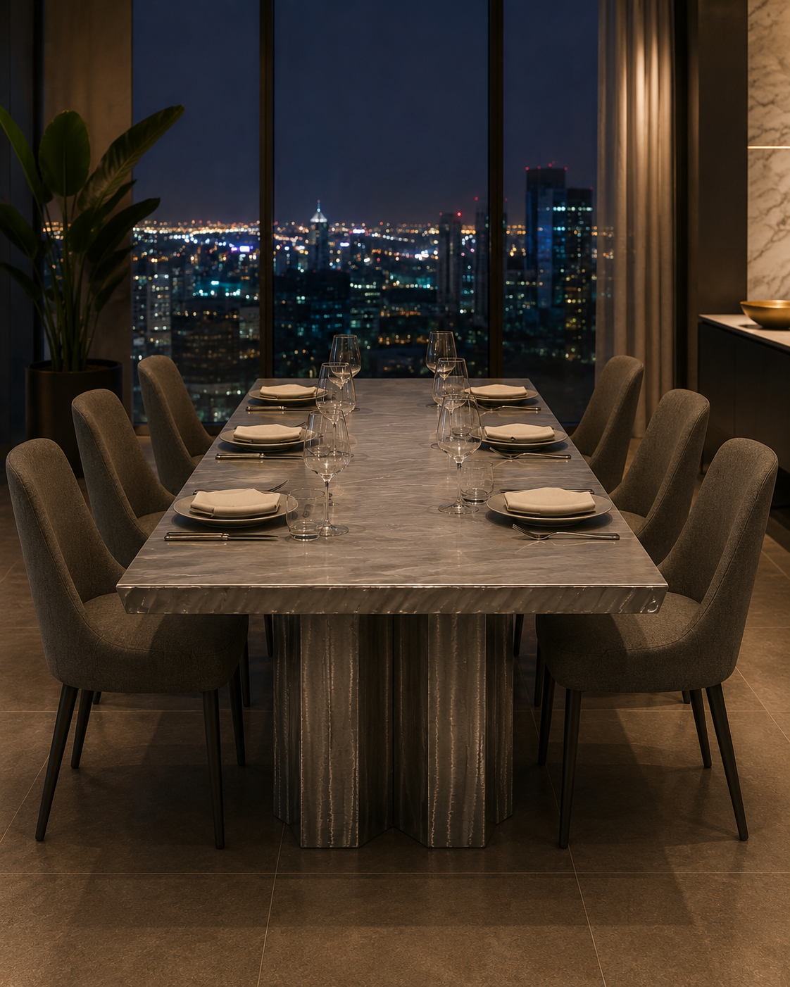 Metall Milan Stainless Steel Dining Table