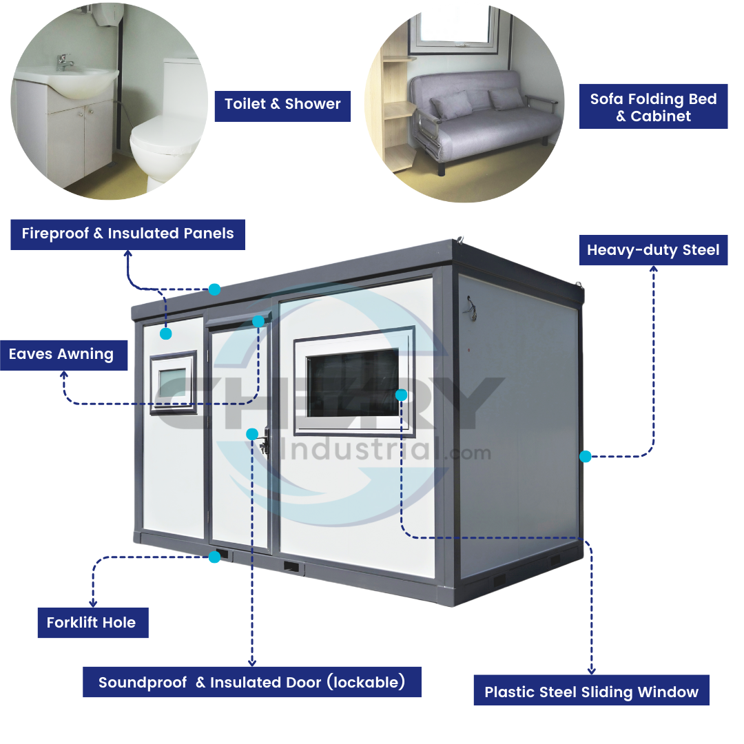 Chery Industrial Portable Office with Bedroom and Bathroom