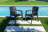 Rainbow Outdoor Montana Set of 2 Stackable Armchair-Anthracite