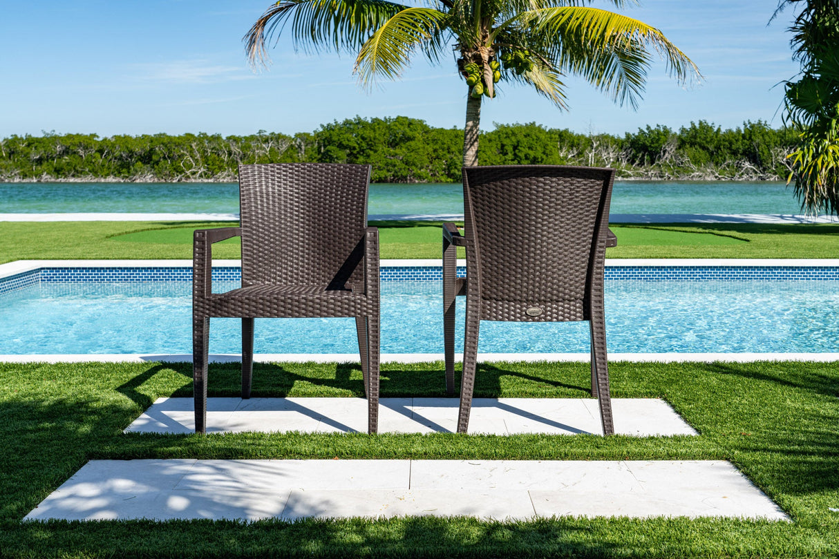 Rainbow Outdoor Montana Set of 2 Stackable Armchair-Brown