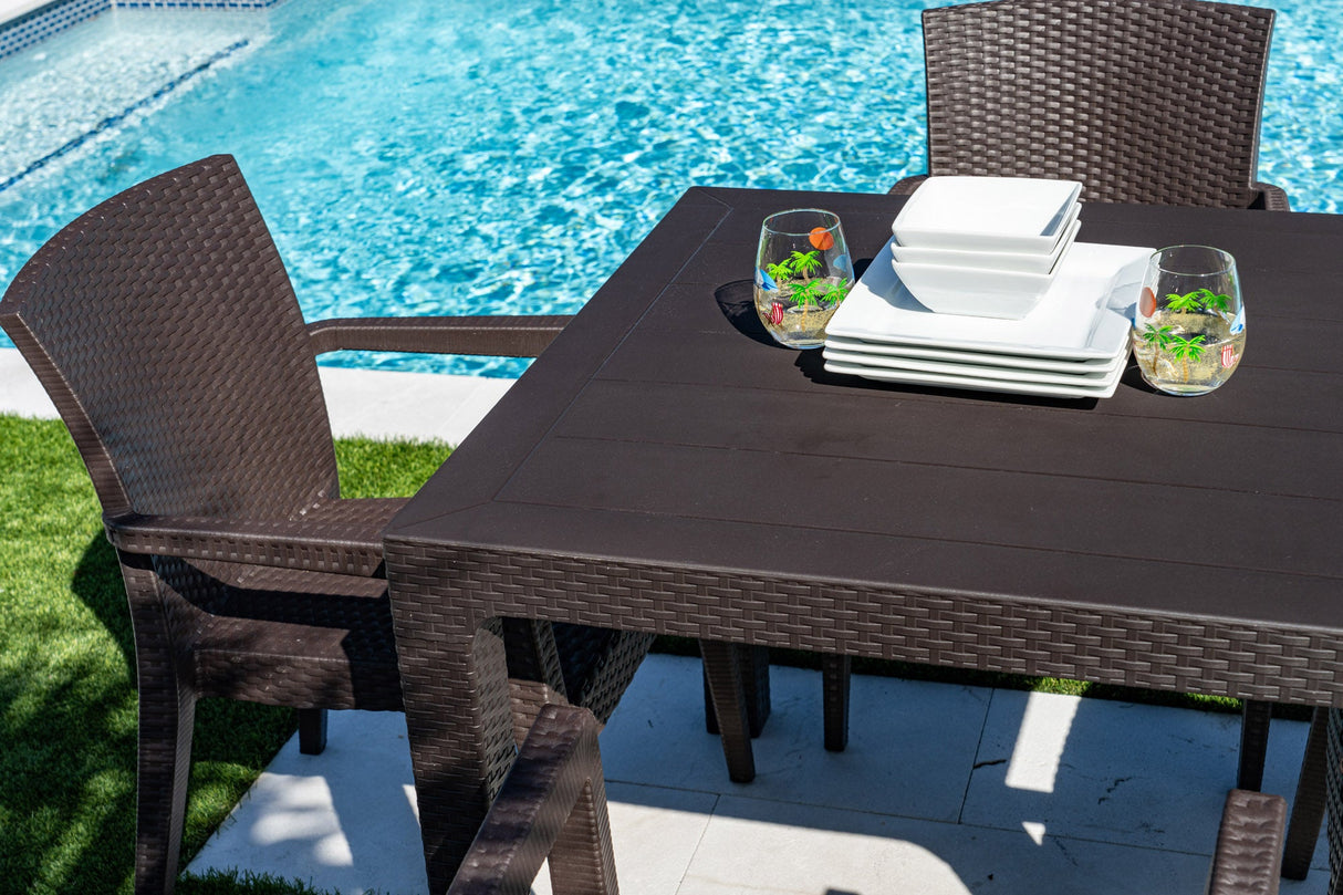 Rainbow Outdoor Montana 5-Piece Dining Set-Brown