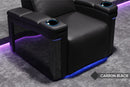 Valencia Monza Leather Home Theater Seating With Carbon Fiber Panel