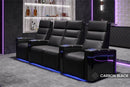 Valencia Monza Leather Home Theater Seating With Carbon Fiber Panel