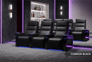 Valencia Monza Leather Home Theater Seating With Carbon Fiber Panel