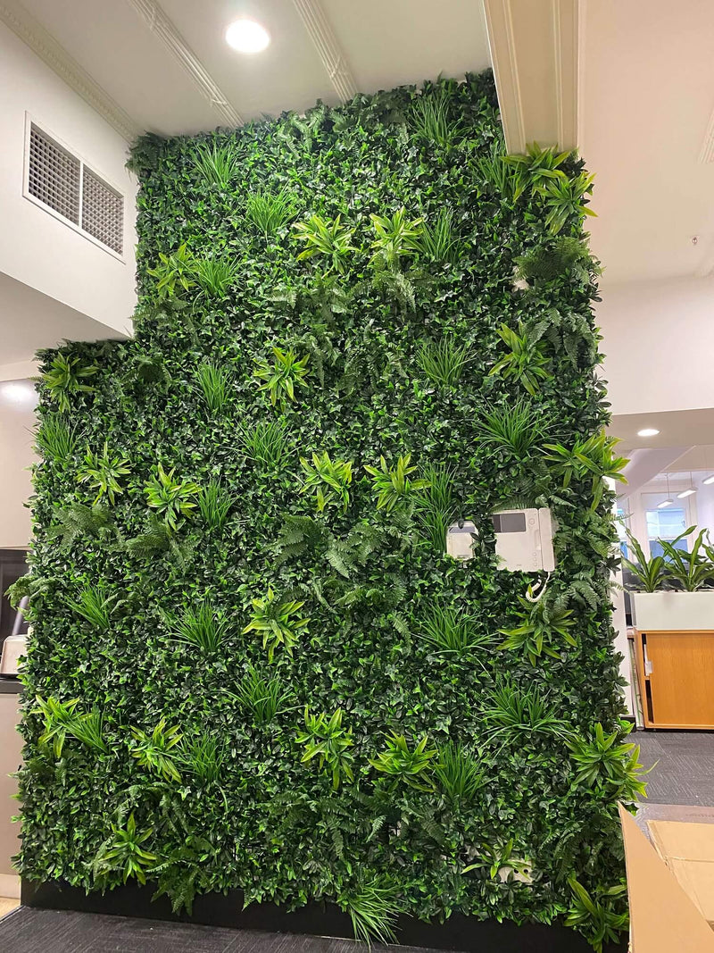 Designer Plants USA Luxury Green Tropics Artificial Living Wall 40x40 Commercial Grade