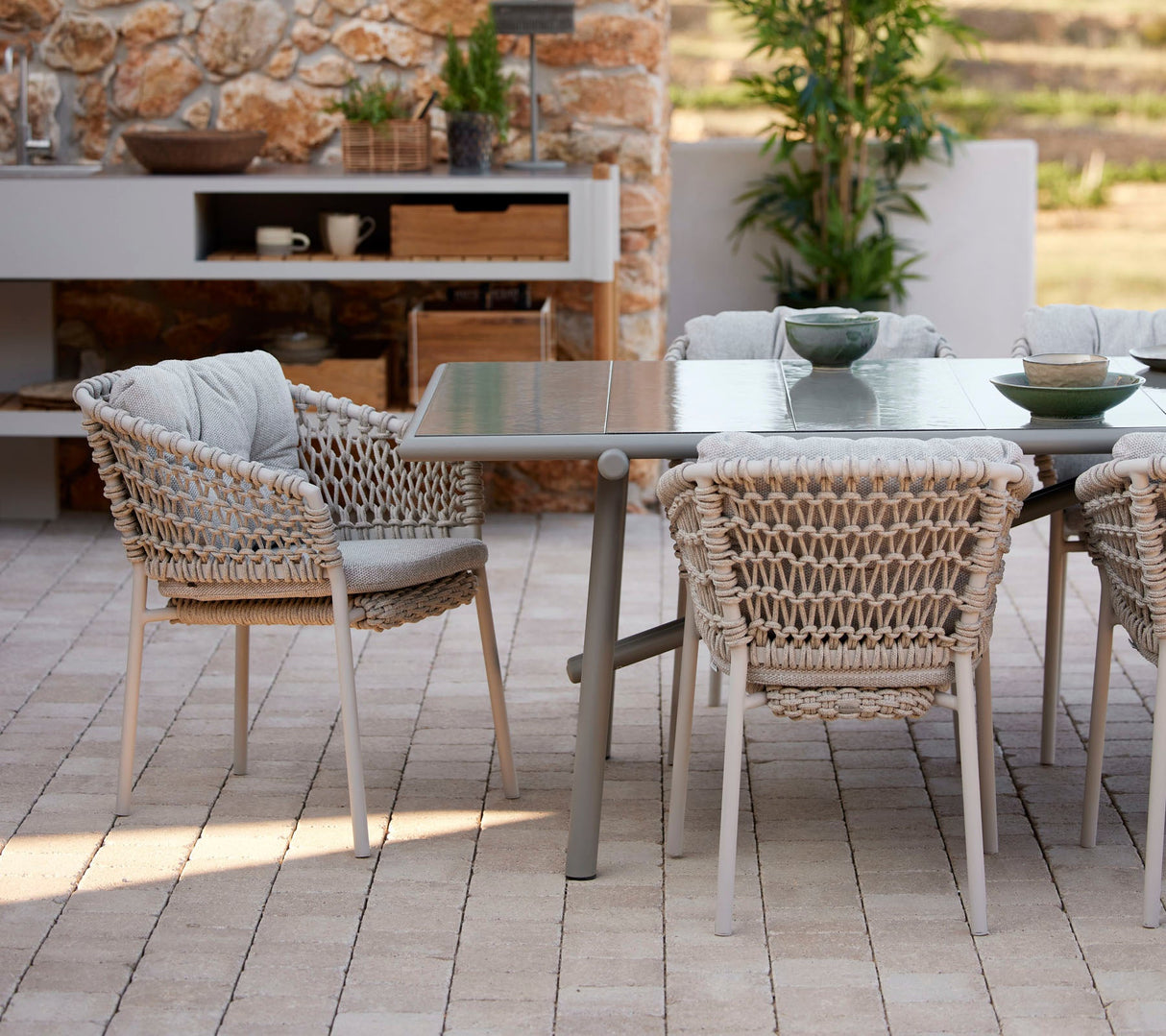 Ocean Stacking Woven Dining Armchair