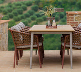 Core Outdoor Dining Table Teak Aluminium 210x90