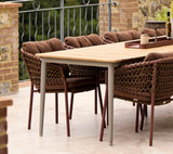 Core Outdoor Dining Table Teak Aluminium 210x90
