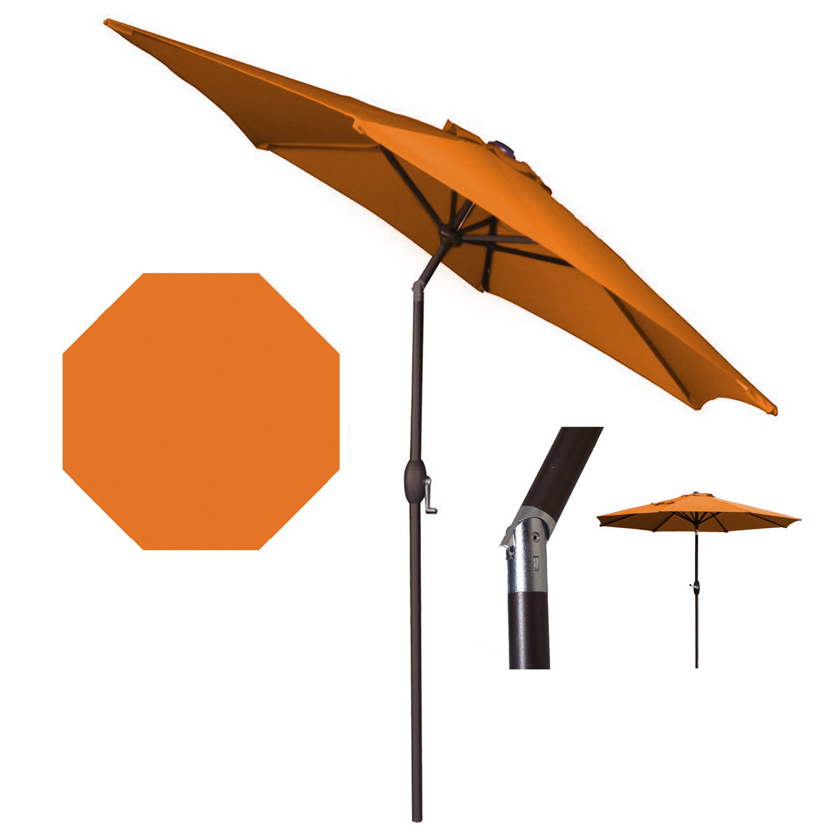 Panama Jack Orange 9 Ft Alum Patio Umbrella W/Crank