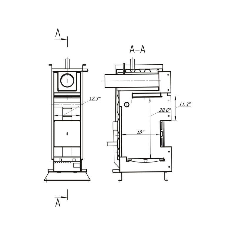 TIS PRO 30 Wood Boiler, 105K BTU Off Grid Modulating Wood Boiler