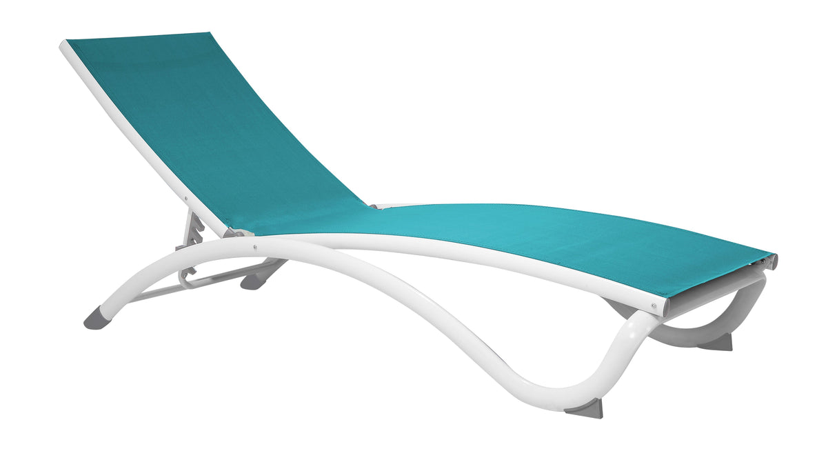 Arch Set of 2 Stackable Teal Sling Chaise Longer