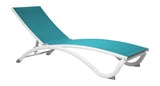 Arch Set of 2 Stackable Teal Sling Chaise Longer