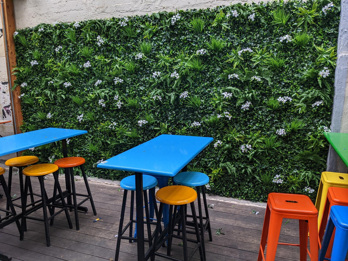 Designer Plants USA Luxury Snowy White Artificial Vertical Garden 40 x 40 Commercial Grade