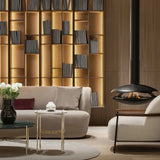 HearthArtSinn Shine 8 Luxury Hanging Disc-Shaped Real Fire Fireplace