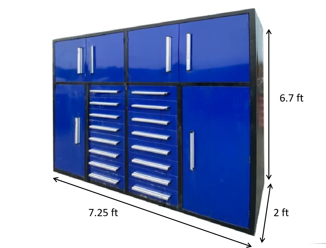 Chery Industrial 7ft Garage Storage Cabinet with 16 Drawers