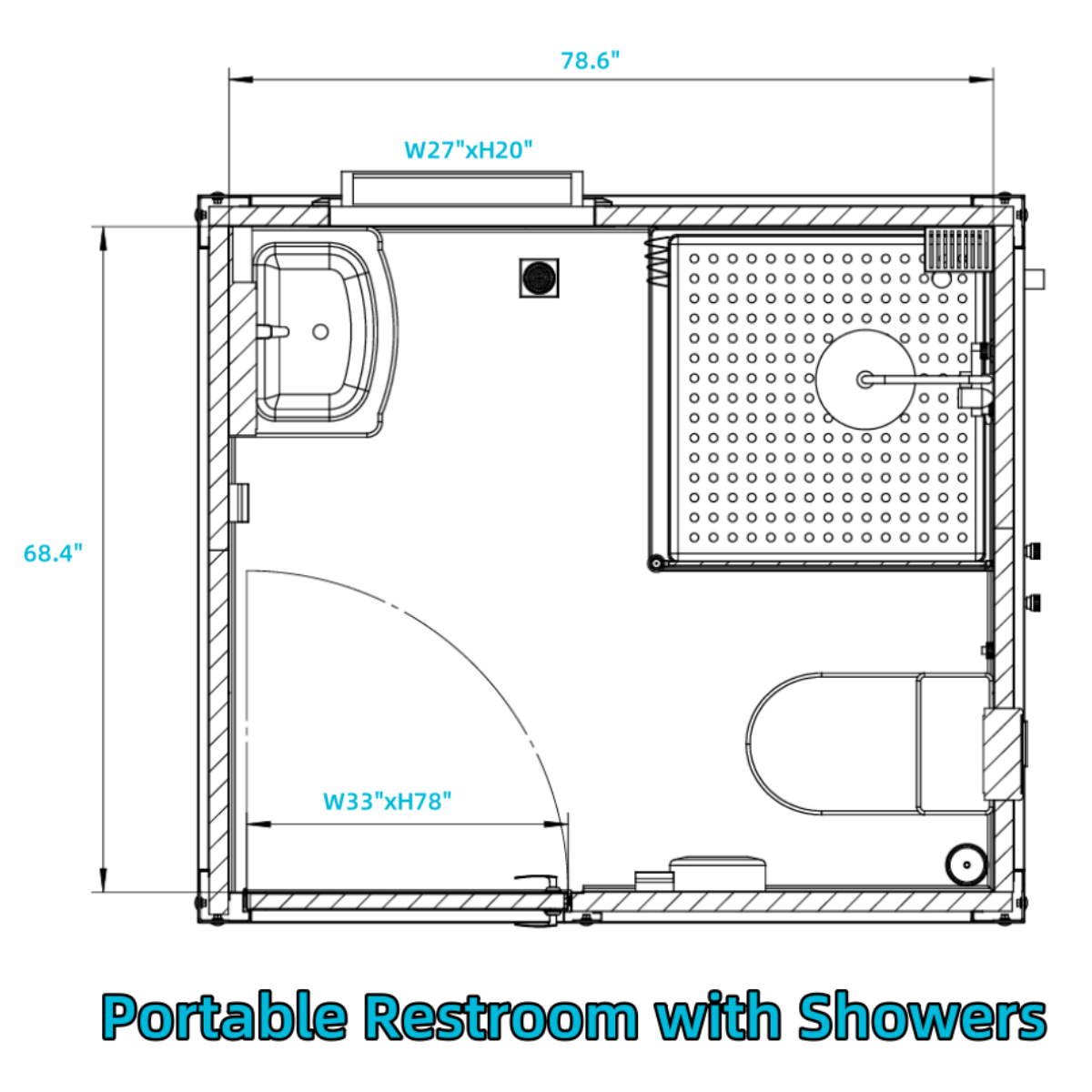 Portable Restroom with Shower