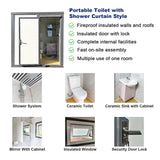 Chery Industrial  Bastone Portable Toilet with Shower Curtain Style