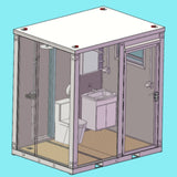 Chery Industrial  Bastone Portable Toilet with Shower Curtain Style