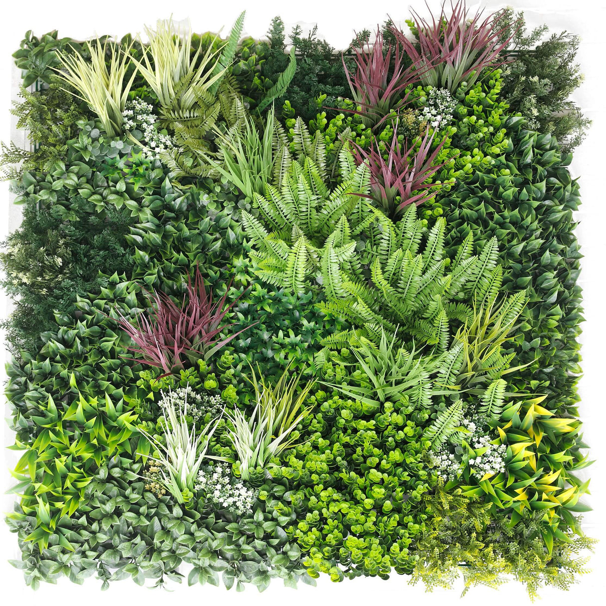 Designer Plants USA Luxury Urban Greenery Artificial Vertical Garden 40" x 40" 11SQ FT Commercial Grade UV Resistant