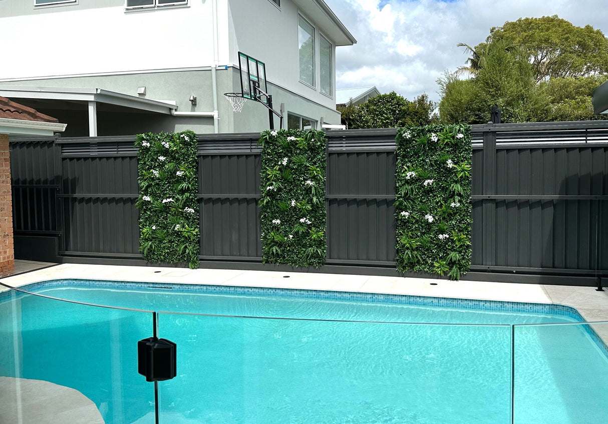 Designer Plants USA Luxury Snowy White Artificial Vertical Garden 40 x 40 Commercial Grade