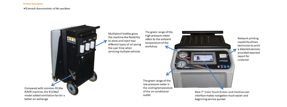 Katool Fully Automatic R-134A Recovery, Recycle & Recharge DUAL Machine KT-AC1800