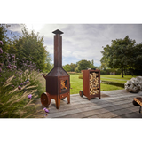 Bijuga CorTen Steel Outdoor Wood Fireplace BIJUGA