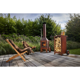 Bijuga CorTen Steel Outdoor Wood Fireplace BIJUGA