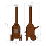 Bijuga CorTen Steel Outdoor Wood Fireplace BIJUGA
