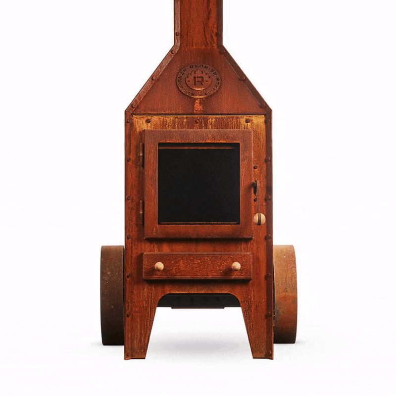 Bijuga CorTen Steel Outdoor Wood Fireplace BIJUGA