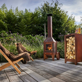 Bijuga CorTen Steel Outdoor Wood Fireplace BIJUGA