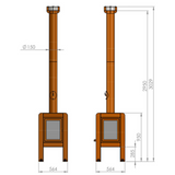 Fennek 50 4-Sided Glass Outdoor Fireplace FENNEK-50-4