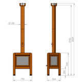 Fennek 80 4-Sided Glass Outdoor Fireplace FENNEK-80-4