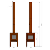 Quaruba L 3-Sided Glass Outdoor Fireplace QUARUBA-L-3