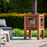 Quaruba L 3-Sided Glass Outdoor Fireplace QUARUBA-L-3