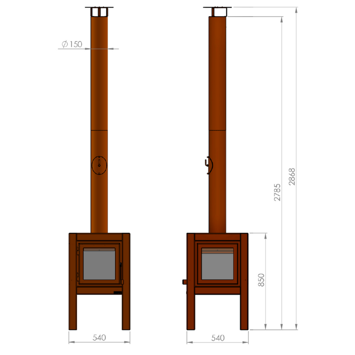 Quaruba L Mobile 4-Sided Glass Outdoor Fireplace QUARUBA-L-4M