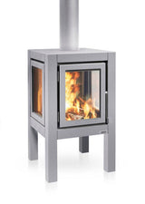 Quaruba XL Mobile 4-Sided Glass Matte Stainless Steel Outdoor Fireplace QUARUBA-XL-4-SS