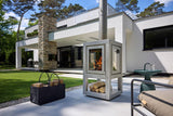Quaruba XXL Mobile 4-Sided Glass Matte Stainless Steel Outdoor Fireplace QUARUBA-XXL-4-SS
