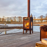 Quercus 3-Sided Glass Outdoor Fireplace with Oven QUERCUS