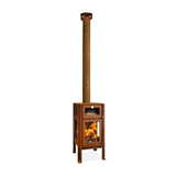 Quercus 3-Sided Glass Outdoor Fireplace with Oven QUERCUS